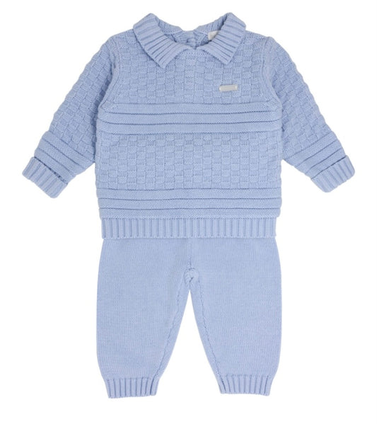 BLUES BABY- Basket weave knit set ( 0467)