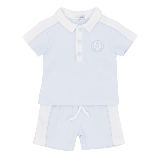 BLUES BABY- Polo short set ( Blue)