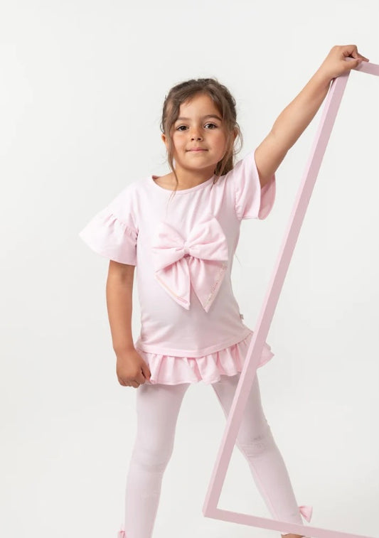 CARAMELO- Essentials ruffle legging set ( pink)
