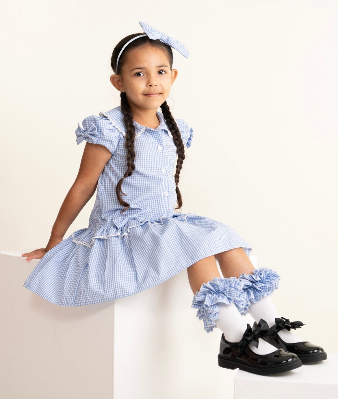 CARAMELO- Gingham bow sundress