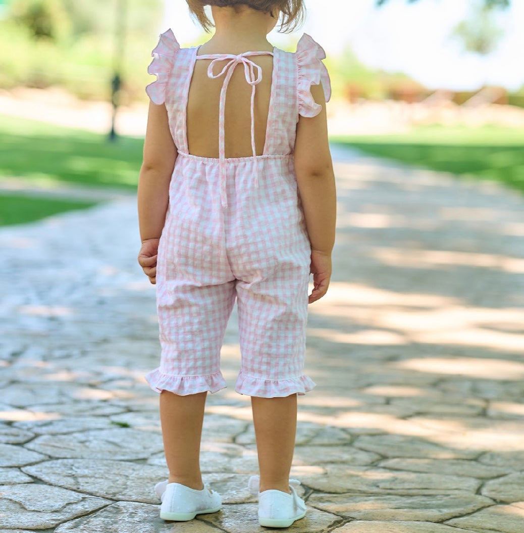RAPIFE- Gingham Playsuit ( PINK)