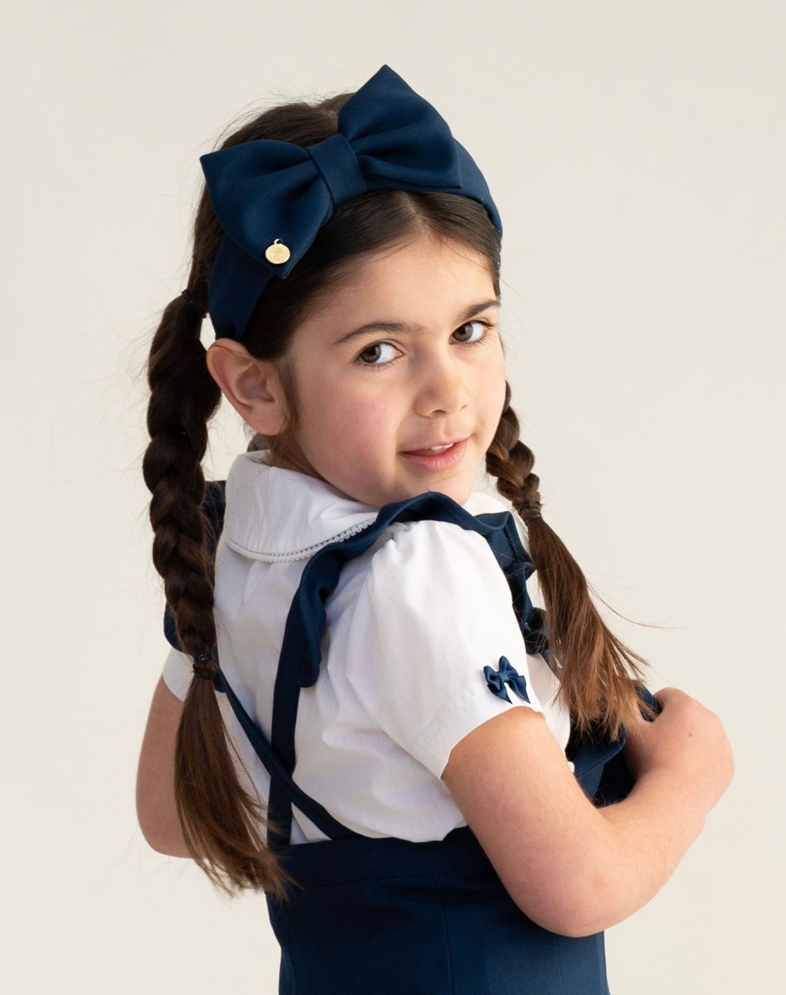 CARAMELO-School shirt with satin bow