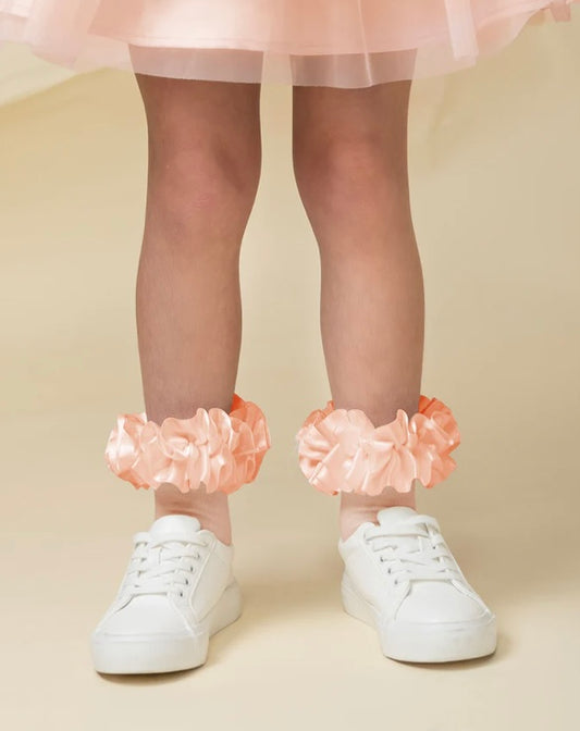 CARAMELO- Ruffle ankle sock ( peach)