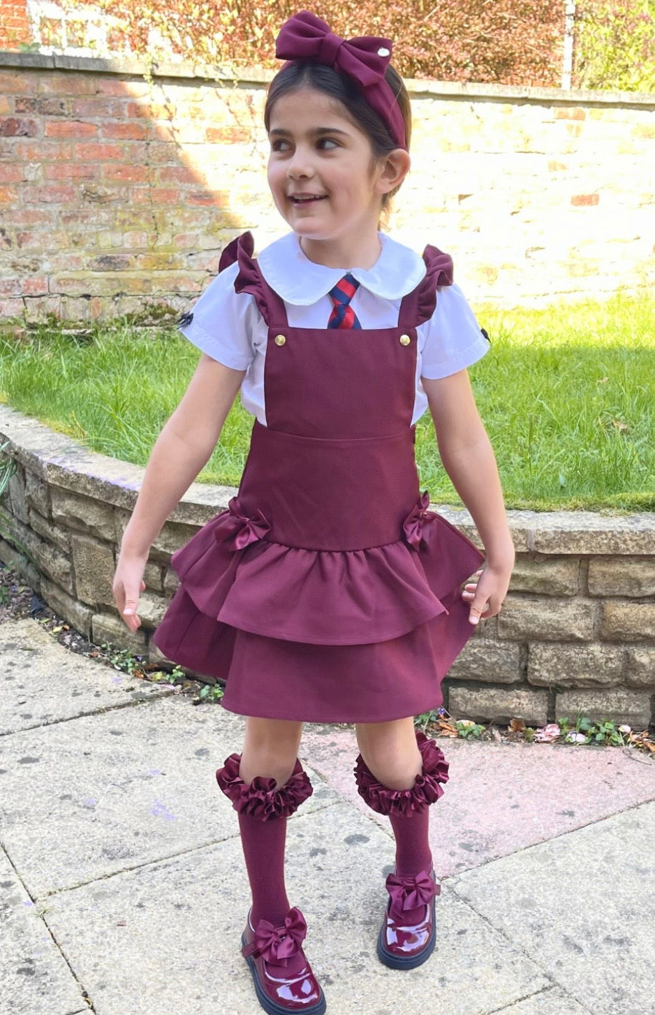 CARAMELO-RaRa pinafore ( Maroon)